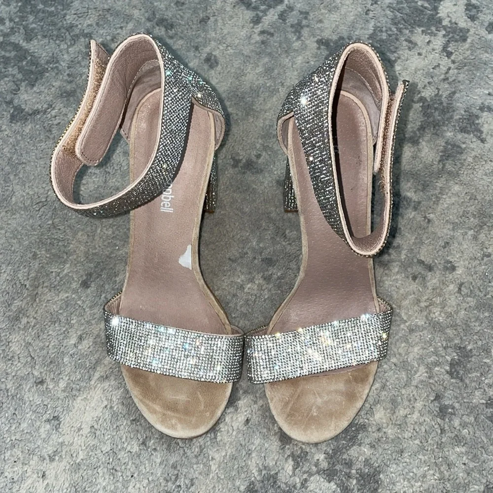 Jeffrey Campbell Kassidy Heels Sparkle Crystals Silver Party Glam NYE Sz 7